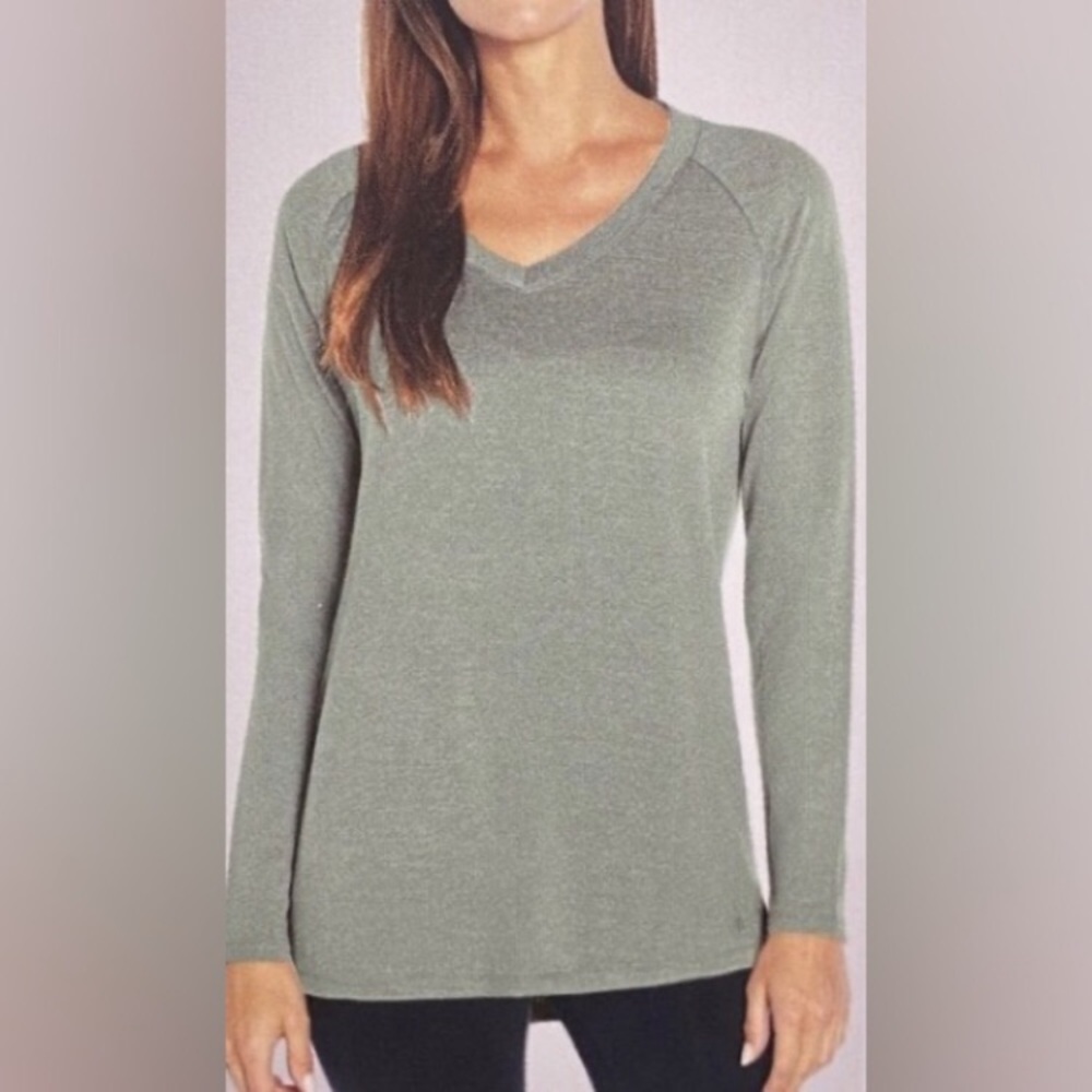 Banana Republic Green V-Neck Long Sleeve Tunic Sweater Top